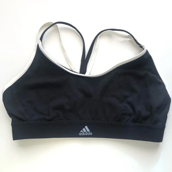 Adidas All Me black and white Sports Bra - Picture 3 of 8